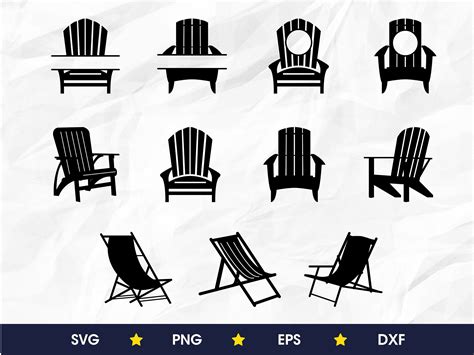 Beach Chair Svg Bundle Adirondack Chair Svg Png Eps Dxf Etsy