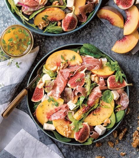 The peach (prunus persica) is a deciduous tree native to the region of northwest china between the tarim basin and the north slopes of the kunlun mountains. Prosciutto and Peach Salad with Figs | Cookstr.com