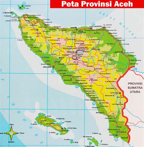 Gambar Peta Aceh Lengkap Dengan Nama Kabupaten Dan Kota Tarunas