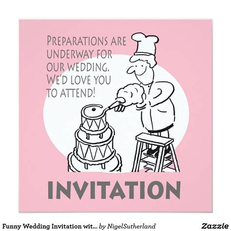 Funny Wedding Invitation With Giant Wedding Cake Uk Funny