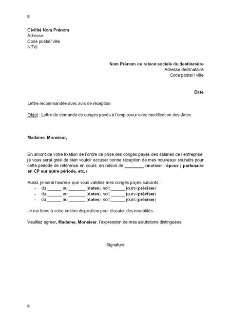 Attestation De Conges Annuels