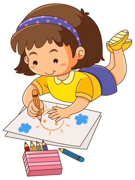 Little Girl Drawing Sun On Paper 374466 Download Free