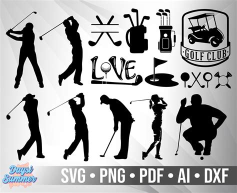 Golf Silhouette Svg Png Pdf Dxf Ai Etsy