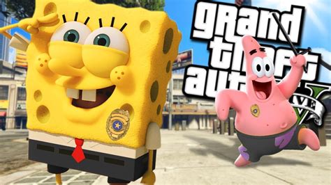 Spongebob And Patrick Become Cops Mod Gta 5 Pc Mods Gameplay Youtube