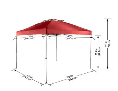 Everbilt 10 Ft X 10 Ft Red Instant Canopy Pop Up Tent Metzger