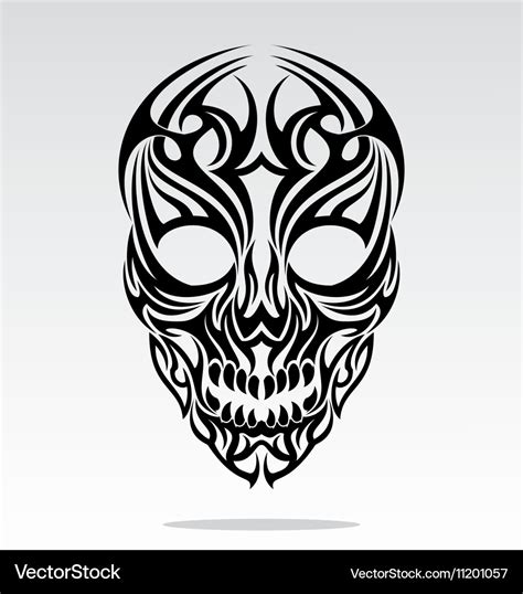 Skull Tribal Tattoo Stencils