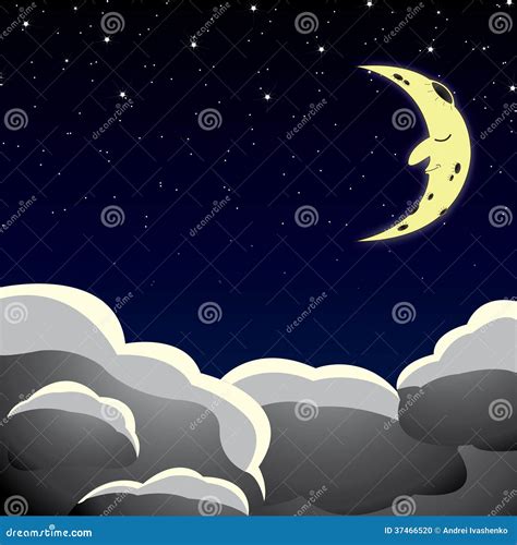 Cartoon Style Night Sky Stock Vector Illustration Of Night 37466520