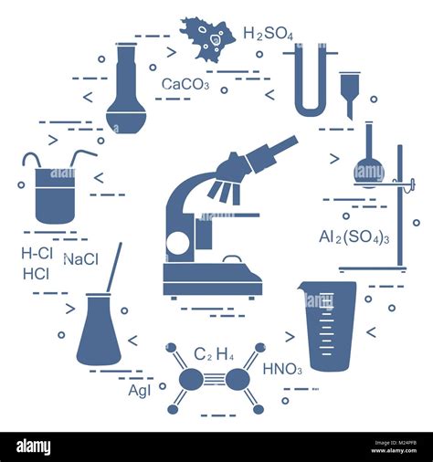 Chemistry Scientific Education Elements Microscope Flasks Tripod