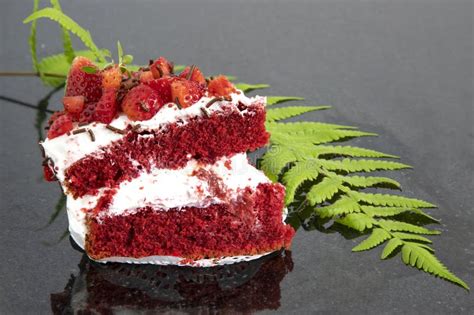 strawberry red velvet cake stock image image of sweet 134959611