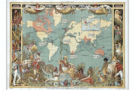 Extent Of The British Empire In 1886 Antique Map Ebay