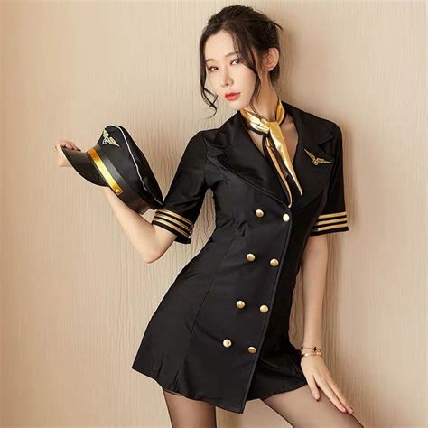 sexy flight captain attendants uniform for cosplay and sex etsy