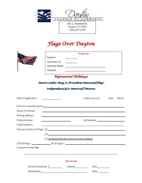 Printable Forms Dayton Texas Chamber Of Commerce