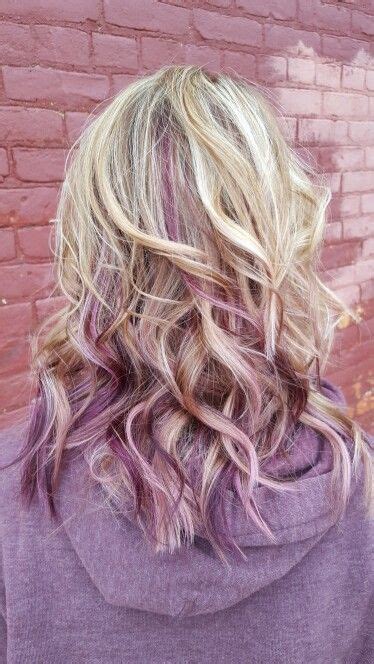 Purple shampoo for blonde hair: Blonde with purple | Hair styles, Hair streaks, Peekaboo hair