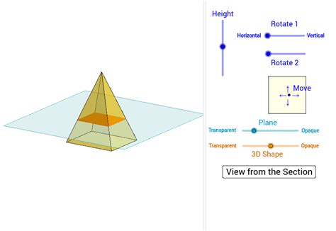 Sections Of Rectangular Pyramids Geogebra