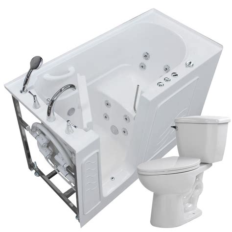 Home depot bathtubs offer you the stylish accent and comfort features that will operate more functionally. Universal Tubs Nova Heated 60 in. Walk-In Whirlpool Bathtub in White with 1.28 GPF Single Flush ...