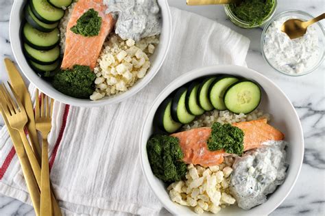 Mediterranean Cauliflower Rice Bowls With Norwegian Salmon Milk