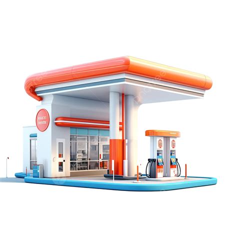 Gas Station Illustration 3d Station Gas Gasoline Png Transparent