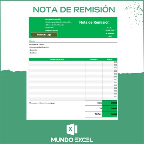 Plantilla Excel Nota De Remisión Gratis ️ 【2023】
