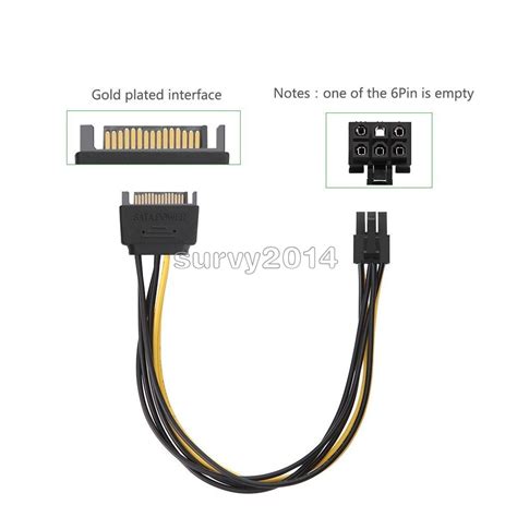 Sata Power To 6 Pin Pcie Adapter Cable Adapter View