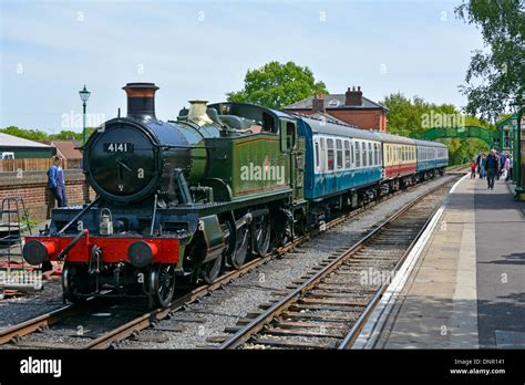 Steam Locomotive 4141 With Train On The Epping Ongar Heritage Railway