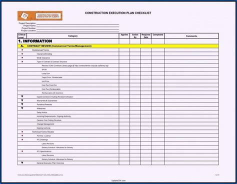 Best Template For Construction Project Management Checklist Template