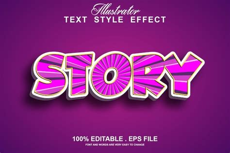 Premium Vector Story Text Effect Editable