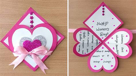 Diy Easy And Beautiful Card For Womens Day Womens Day Card Making