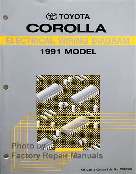 1991 Toyota Corolla Electrical Wiring Diagrams Manual Original