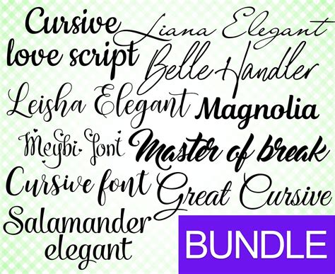 List Of Best Script Fonts For Cricut Writing In Graphic Design Typography Art Ideas