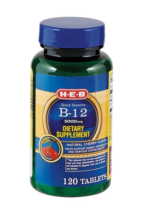 H E B Vitamin B12 Quick Dissolve Tablets Shop Vitamins And Supplements