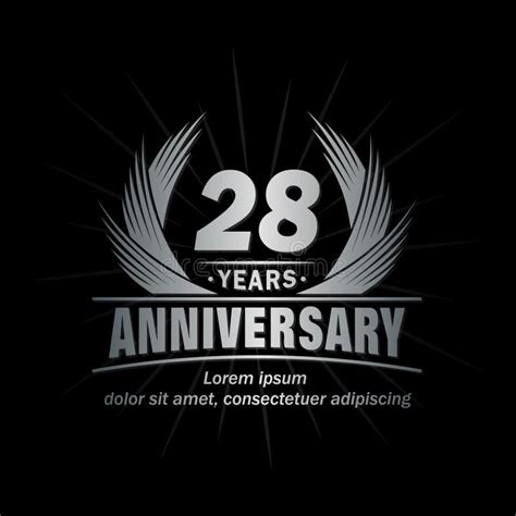 28 Years Anniversary Elegant Anniversary Design 28th Years Logo