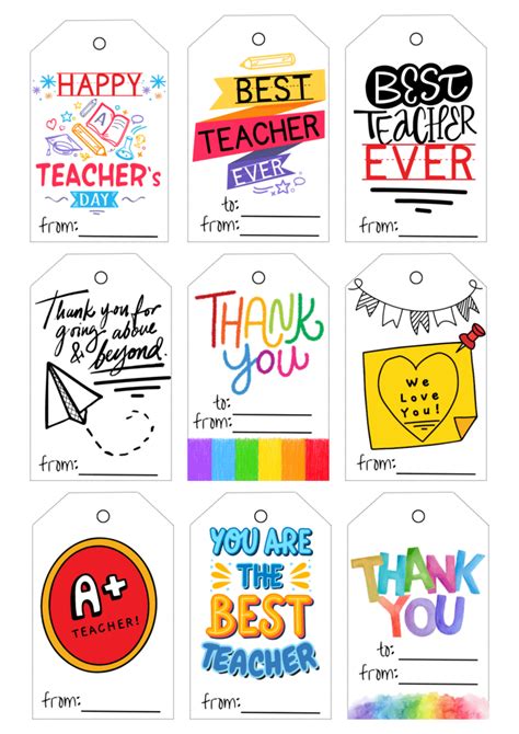 Free Printable Teacher Appreciation Tags Prudent Penny Pincher