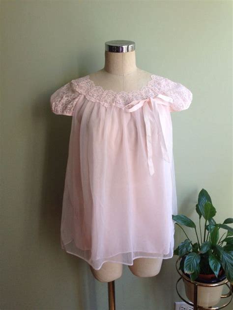 Reserved 1950s Pale Pink Lace Babydoll Nightie Vintage 50s Etsy