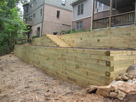 How To Build A Retaining Wall With Wood Timbers Design Talk