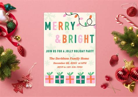 Christmas Party Invitation Template Simple And Editable Christmas