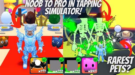 Noob To Pro With Rare Pets In Tapping Simulator Roblox Youtube