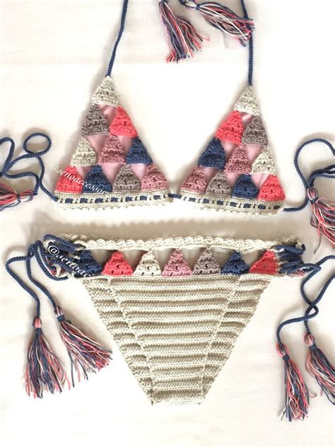 Crochet Bikini Triangle Bikini Crochet Bikini Swimwear Etsy