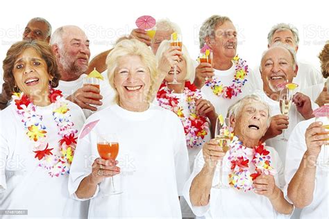 Group Of Senior People Having Fun Together Stock Photo - Download Image 