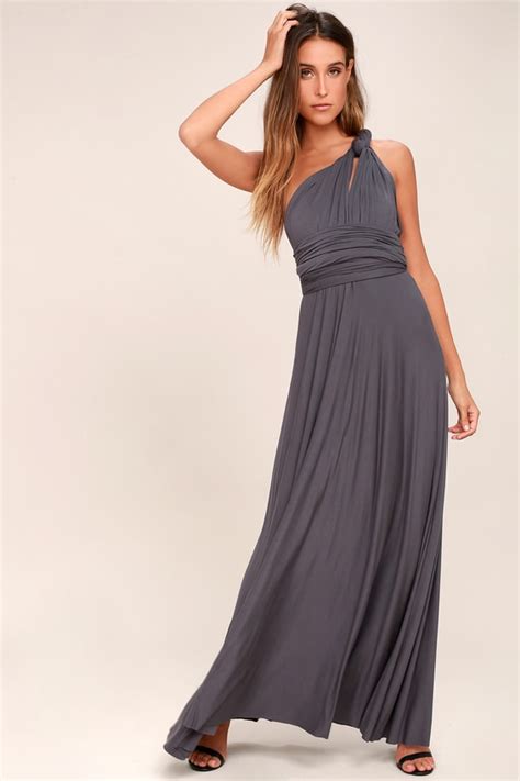 Dark Grey Bridesmaid Dress Infinity Dress Convertible Dress Lulus
