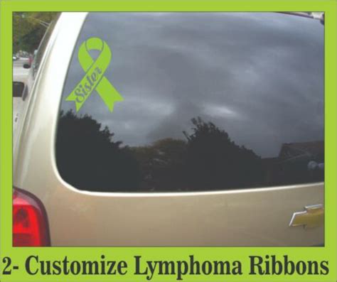 2 6 Customize Lymphoma Cancer Awareness Ribbon Car Vinyl Decal Any