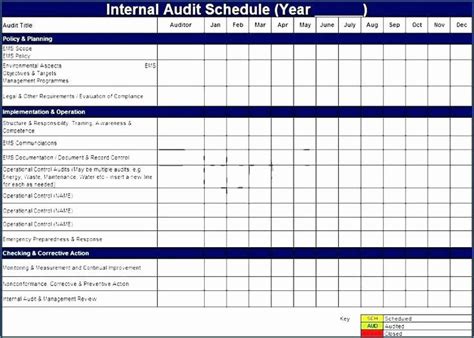 Internal Audit Schedule Template Beautiful Audit Schedule Template