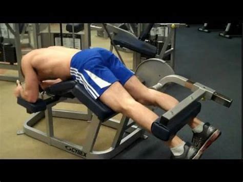 Make a glute bridge by planting your feet flat on the floor and. How To: Prone Leg Curl (Cybex) - YouTube
