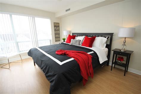 Black White And Red Bedroom