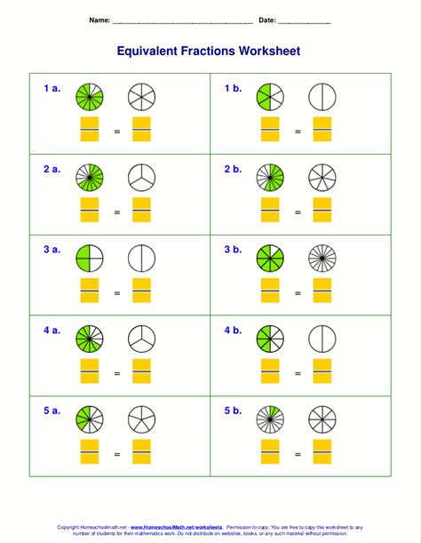 Free Printable Equivalent Fractions Worksheets Printable World Holiday