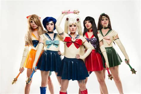 Latex Sailor Moon Group Cosplay