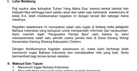 Contoh Kutipan Langsung Hasil Wawancara Keren