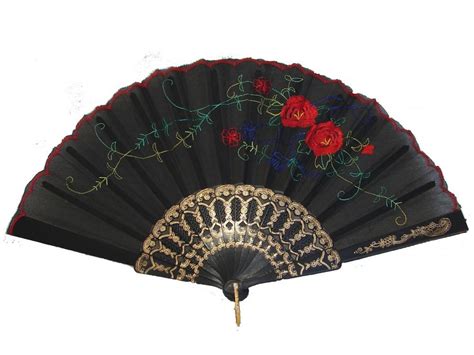 Black Chinese Folding Cloth Hand Fan Hand Fan Hand Held Fan Fabric