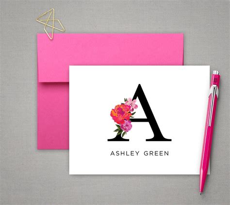 Personalized Stationery Set Monogrammed Notecards