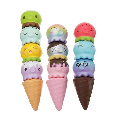 Puni Maru Rare Stack Octopus Ice Cream Squishy With Magnet 4cm License