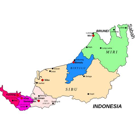 Sarawak Map Free Svg
